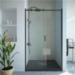 black Stainless Sliding 6mm Tempered Glass Shower Door1200X1950mm