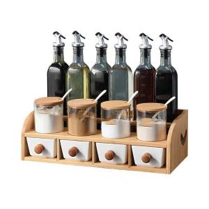 Wholesale Sauce Jars Wooden Organizer Shelf 2 Tier Bamboo Spice Rack Wooden Crafts Supplies from china suppliers