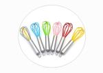 Kitchen Utensil Silicone Egg Beater , Customized Silicone Hand Whisk For Cake
