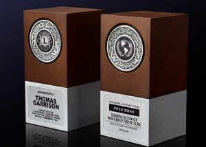 Wholesale Aluminum Base Wooden Award Plaques 3D Customized Logo Souvenirs For Enterprise from china suppliers