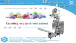 Capsules counting packaging machine for four side sealing sachet