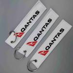Polyester Zinc Alloy Custom Embroidered Keychain Elegant Aviation Tag Keychain