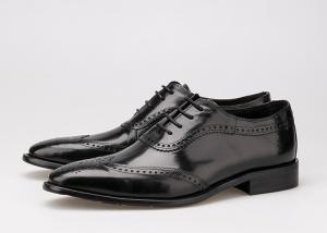 Wholesale Black Men Business Casual Shoes , Carved Oxfords Leather Lace Up Brogue Shoes from china suppliers