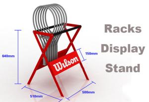 Wholesale ​Eco Friendly Sports Display Rack Tennis Racket Display Rack Red / Blue / Gray Color from china suppliers