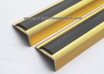NLP20 Matt Gold Aluminum Anti Slip Stair Nose Brace With 41mm x 20mm x 2.7m