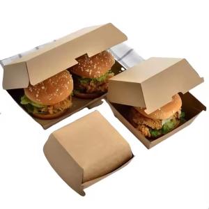 Wholesale Customized Disposable Corrugated Cardboard Fast Food Packaging Burger Box for Hamburgers Fries Delivery from china suppliers