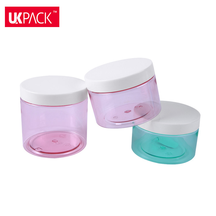 Frosted Clear Cosmetic Plastic Jars Big Size Facial Mask / Hiar Cream Jar UKC49