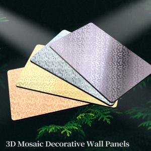 Wholesale Mosaic Wall Decor PET Wall Panel Bamboo Charcoal Fiber Wood Veneer Board from china suppliers