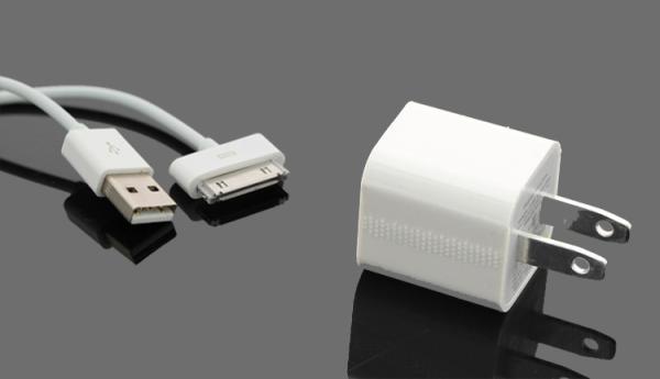 White Iphone Cell Phone Accessories , Charger And USD Charging USB Cable Pack