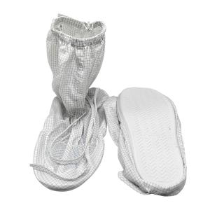 Wholesale ESD Shoes Anti Static White 5mm Gird Fabric ESD Safety Booties Cleanroom Dustproof Boot from china suppliers
