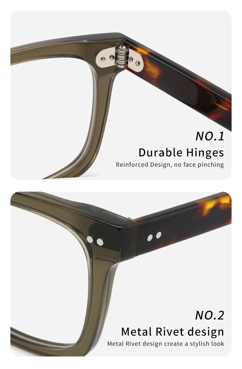 Classic Square Acetate Eyeglass Optical Frame For Men And Women