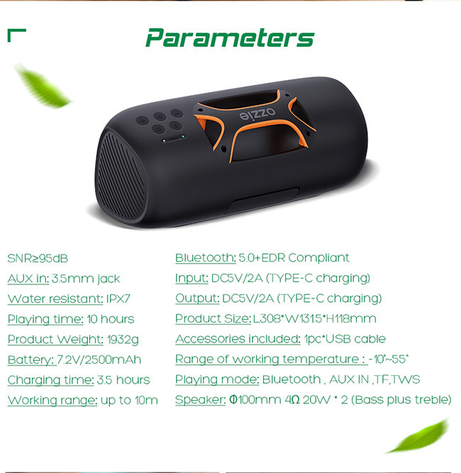 40W Bluetooth Party Speaker With 3-12 Hours Playtime And 10m Wireless Range