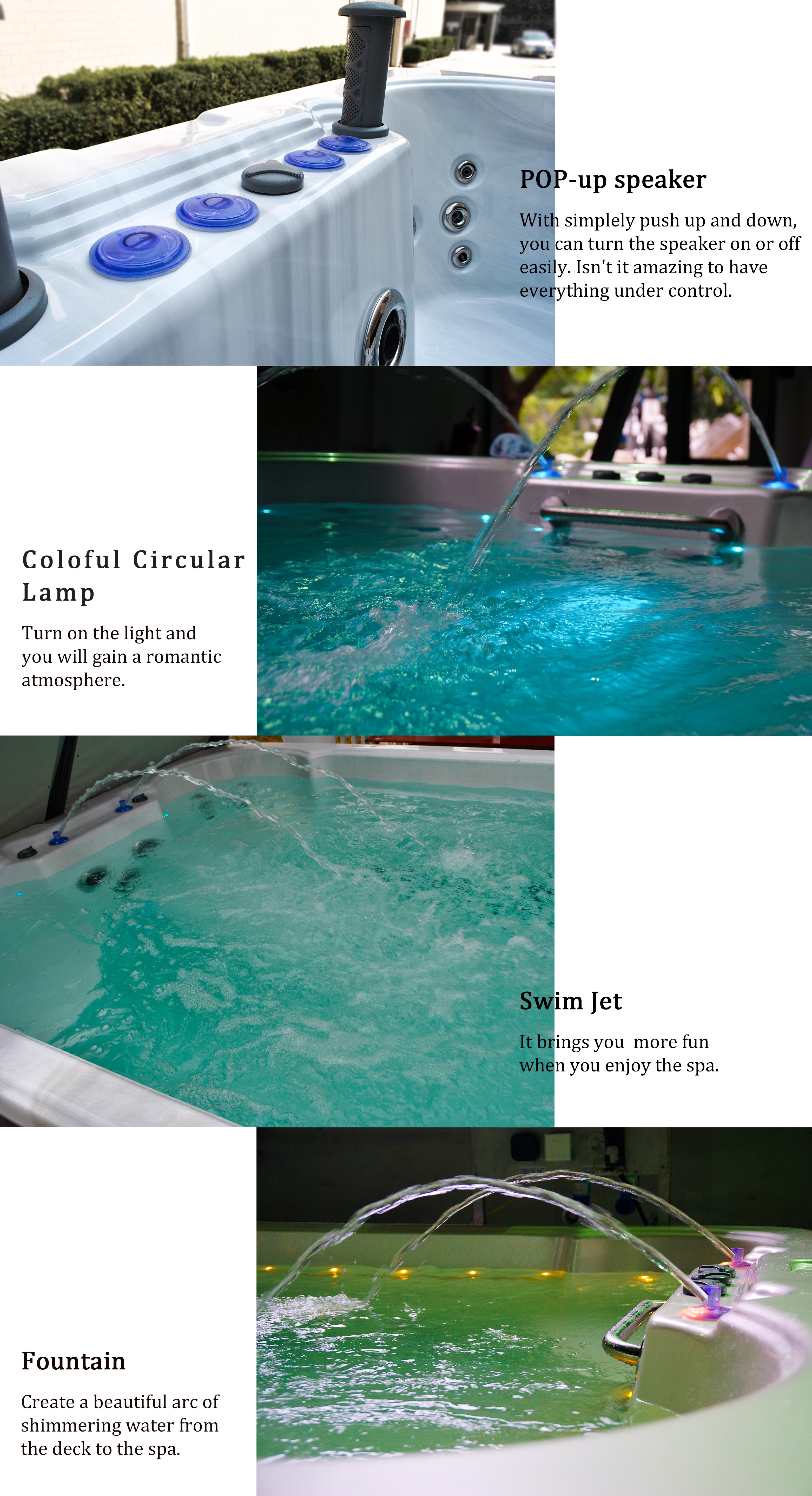 Acrylic Outdoor Swim Spa Pool With Bluetooth Wireless Technology And Wireless Sound System