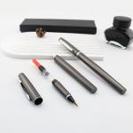 Grey Metal Calligraphy Brush Pen Fountain Pen Style Soft Tip Brush Pen