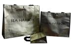 Customized Non Woven Carry Bag Golden Fabric Silk Screen Printing Logo