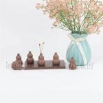 Natural Wooden Gourd Shape Gourd Ornament for DIY Crafts Home Office Desktop