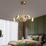 Nordic Simple Crystal Chandelier Light Luxury Bedroom Lamp Modern Copper Living