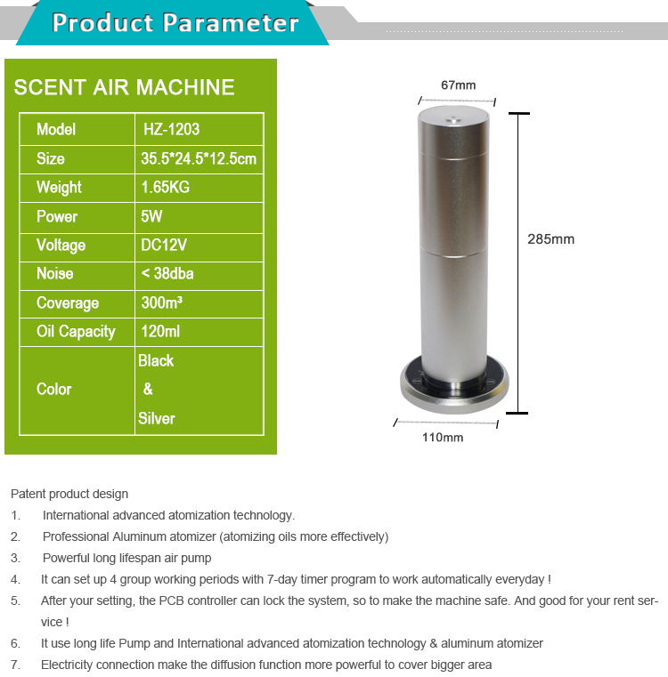 Table Top Air Freshener Machine Touching Screen Control 5W Concise Appearance