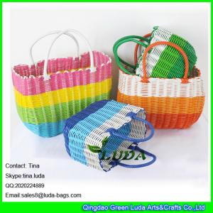 Wholesale LUDA 2015 new arrival trendy colorful pp straw beach towel tote bag from china suppliers
