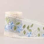 Embroidery Wired Organza Ribbon 85mm Single Face Printed Organza Ribbon