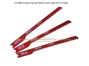 Wholesale U119BO Carbon Steel Jig Saw Blade Laser Logo Print in Bulk size:75mmX6x12T, Cutting Wood,s,Reciprocating Saw Blade from china suppliers