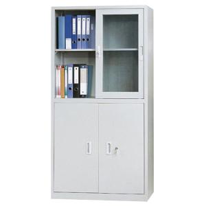 Wholesale Sliding Door Steel Filing Cabinet Knock Down Metal Stationery Cupboard With Lower Swing Doors from china suppliers