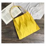 Popular Women Recycled Shopping Bag Rhomboidal Pleated Shape Medium Size