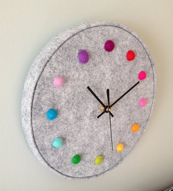 Felt Round Laser Logo Large Wall Clocks Home Decoration Products 12mm Sheet