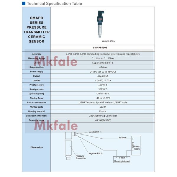 Ceramic Sensor Industrial Pressure Transmitter , Differential Pressure Level Transmitter