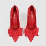 ZM014 New Fashion Sweet Stiletto Super High Heel Shallow Mouth Pointed Suede Bow