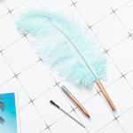 Colorful Feather Ball Point Pen Metal Creative Gift Ballpoint Pens For Office