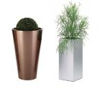 Big size outdoor stainless steel flower pot square cylinder planter