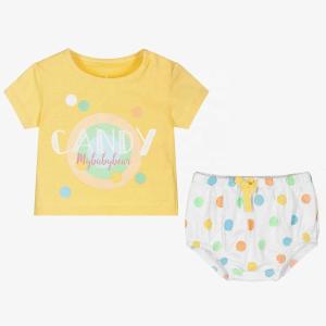 Wholesale Summer Boutique Infant Lovely Printed 100% Cotton Baby Girls Clothing sets Baby Clothing Sets from china suppliers