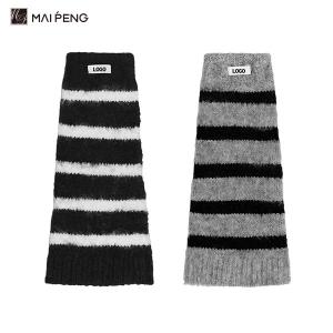 Wholesale Custom Logo Women Leg Warmers Acrylic Knit Sock Sleeves With Horizontal Stripes from china suppliers