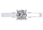 Claw Setting 18k White Gold Wedding Ring , GIA 5.35mm Round Brilliant Cut