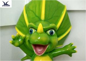 Wholesale Green Customized Cartoon Fiberglass Dinosaur Statue School Educational Display from china suppliers