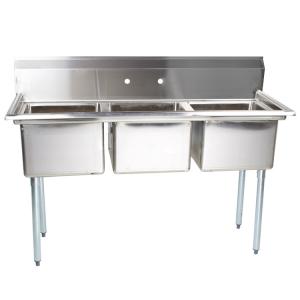 Wholesale Freestanding 304 Stainless Steel Commercial Restaurant Industrial Kitchen 3 Components Three Compartment Sink from china suppliers