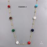 Unique brand colorful beads chain necklace set jewelry stainless steel bangle