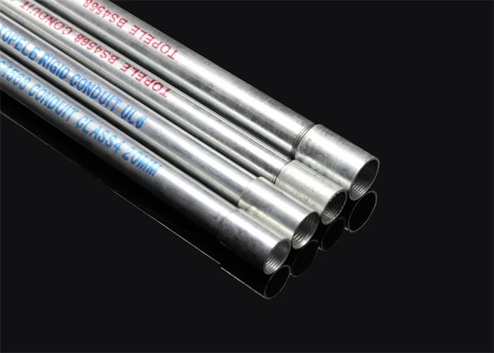Electrical Galvanized Steel BS4568 Conduit GI Tube With Threaded Coupler， 10 Feet