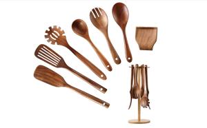 Wholesale Teak Wooden Kitchen Utensil Set Multifeatures Foodsafe CIQ Available from china suppliers