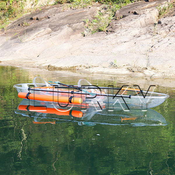 White Water Clear Bottom Fishing Kayak , Aluminum Frame Water Sports Equipment