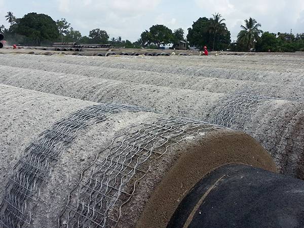Subsea gas pipelines on the ground in factory