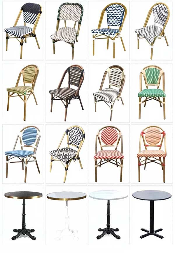 Outdoor Cafe Dining Waterproof Garden Chairs Furniture French Rattan