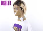 Virgin Cuticle Aligned Hair , 1B / 613 Blonde Pixie Wig Brazilian Silky