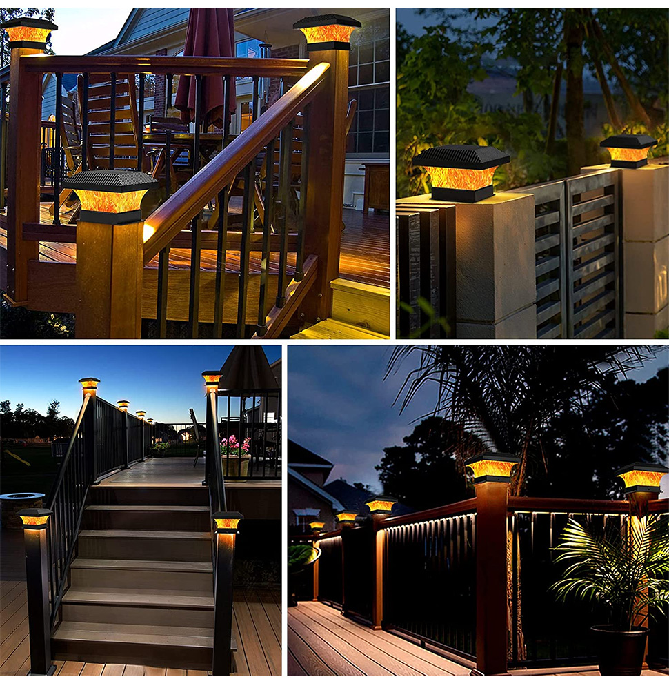 Outdoor LED Solar Powered Pillar Lights 2700K 2200mAH Multipurpose Solar Column Head Lighting