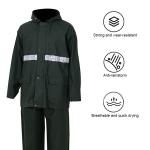 Reflective Tapes Waterproof Rain Suits with 0.45mm Thickness and Waterproof PU
