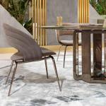 Turntable Luxury Modern Dining Table Stainless Steel Glass Surface