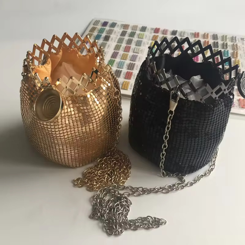 Flexible Aluminum Metal Sequin Mesh Metallic Cloth Chain Mail Curtain Fabric