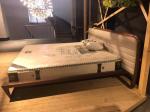 Designer Furniture Modern Leather Oak Wood Bed