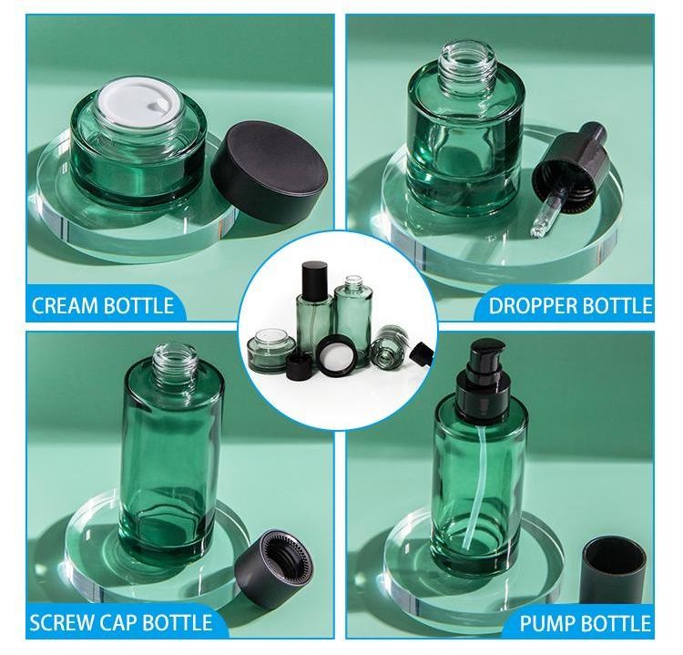 Glass Pump Airless Lotion Bottle 2oz Boston Round 120ml